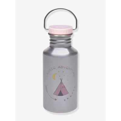 Kinder Edelstahl-Trinkflasche „Adventure“/„Yummy“ LÄSSIG grau/rosa