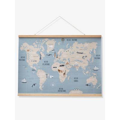 Weltkarte mit Aufhängung blau von vertbaudet