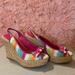 Coach Shoes | Coach Multi-Color Grace Open Toe Wedges | Color: Pink/Tan | Size: 10