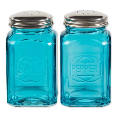 Retro Glass Salt & Pepper Set - Turquoise by RSVP International in Blue