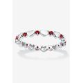 Women's Simulated Birthstone Heart Eternity Ring by PalmBeach Jewelry in July (Size 6)