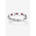 Women's Simulated Birthstone Heart Eternity Ring by PalmBeach Jewelry in October (Size 7)