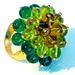 J. Crew Jewelry | J Crew Beaded Flower Cocktail Ring Size 7 | Color: Gold/Green | Size: Os
