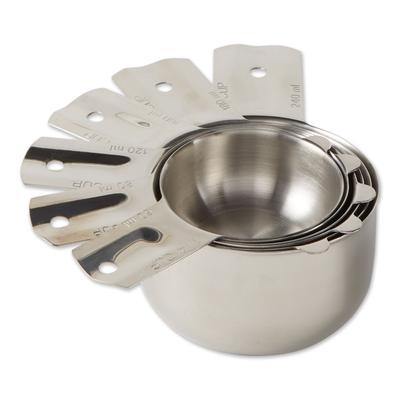 Nesting Stainless Steel Measuring Cups, Set 6 by RSVP International in Gray