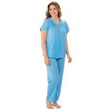 Plus Size Women's Short Sleeve Pajama by Exquisite Form in Blue (Size XL)