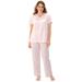 Plus Size Women's Short Sleeve Pajama by Exquisite Form in Pink Champagne (Size XL)