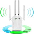 WiFi Extender Booster 1200Mbps WiFi Booster Range Extender Dual Band 5GHz & 2.4GHz, WiFi Signal Repeater Broadband Booster with Ethernet Port, WPS, UK Plug
