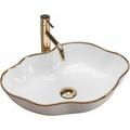 Vasque à poser REA lavabo pearl gold edge - blanc/or