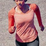 Athleta Tops | Athleta Wild Mix Red Crew Neck Running Top Size Large | Color: Red | Size: L