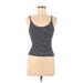 Brandy Melville Tank Top Blue Print Scoop Neck Tops