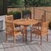 Lark Manor™ Anautica Round 4 - Person 48" Long Outdoor Dining Set Wood in Brown/White | 29 H x 48 W x 48 D in | Wayfair