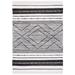 Black/Gray 120 x 96 x 0.56 in Indoor Area Rug - Foundry Select Striped Kilim 200 Area Rug In Black/IvorySTK200Z Cotton | Wayfair