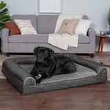 FurHaven Luxe Fur & Performance Linen Sofa Bed Metal in Black | 9.5 H x 53 W x 40 D in | Wayfair 85644200