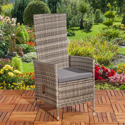Melko 2er Verstellbarer Garten Relaxsessel Polyrattan Gartenmöbel Balkon Sitzmöbel Image