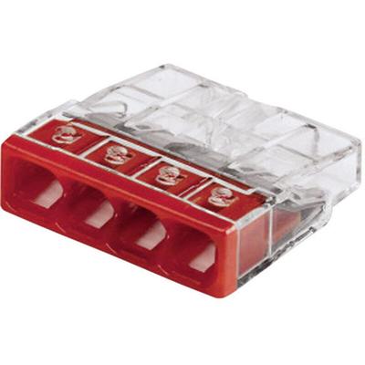 2273-204-1 2273 Dosenklemme flexibel: - starr: 0.5-2.5 mm² Polzahl: 4 1 St. Transparent, Rot - Wago