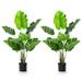 Costway 2 Pack Artificial Monstera Deliciosa Tree with 10 Leaves of Different Sizes