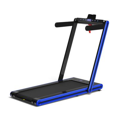 Costway 2-in-1 Folding Treadmill with Dual LED Display-Navy