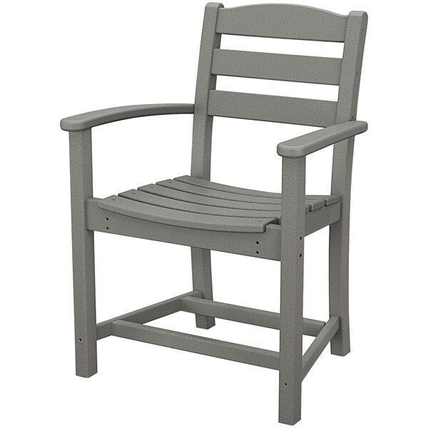 POLYWOOD TD200GY La Casa Cafe Slate Gray Dining Height Arm Chair