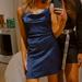 Urban Outfitters Dresses | Cowl Neck Slip Satin Dress | Color: Blue | Size: S