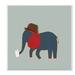 Stupell Industries Hipster Elephant w/ Fedora' Graphic Art Print Wood in Brown | 12 H x 12 W in | Wayfair brp-1950_wd_12x12
