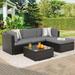 Latitude Run® Patio Outdoor 5-Piece Conversation Set, Sectional Furniture PE Wicker Rattan Sofa Sets For Patio | Wayfair