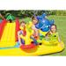 Intex Ocean Scene Kiddie Pool w/ Shade Canopy & Ocean Play Kiddie Pool & Games Plastic in Blue/White/Yellow | 48 H x 62 W x 62 D in | Wayfair