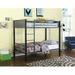 Viv + Rae™ Hippocrates Twin Over Twin Standard Bunk Bed by Isabelle & Max™ Metal in Black | 67.75 H x 42 W x 78.25 D in | Wayfair