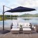 Arlmont & Co. 11' Cantilever Umbrella in Blue/Navy | 107.9 H x 132.8 W x 132.8 D in | Wayfair 1E0077F17CF54786833D2BFAED289D83