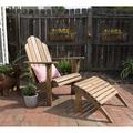 Beachcrest Home™ Langport Solid Wood Adirondack Chair & ottoman set Wood in Brown | Wayfair DDBCD249B931494295C815A50F849C0A