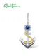 SANTUZZA – pendentif ancre en argent Sterling 925 pur pour femme bijoux fins et délicats blanc