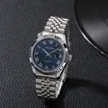 Montre existent pour Homme d'Affaires Cadran Bleu Bracelet en Acier Étanche Logo de Marque