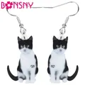 Bonsny – boucles d'oreilles en acrylique pour femmes et filles bijoux en forme de chat chat