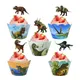 Décoration de gâteau d'anniversaire thème dinosaure emballage de Cupcake pour Jungle Safari Dino