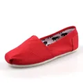 Mocassins Confortables en Toile pour Femme Chaussures Décontractées Rouge Dégradé Classique