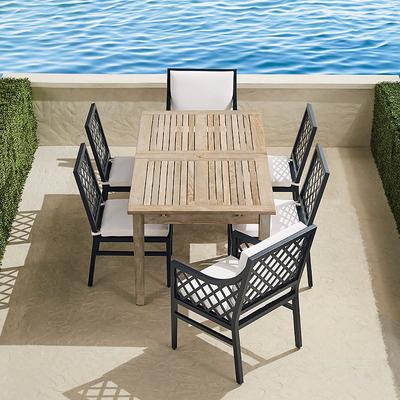 Bowery 7-pc. Dining Set in Aluminum - Dove - Frontgate