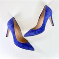 J. Crew Shoes | J Crew Everly Azure Blue Suede Leather Pointed Toe Pumps Heels Womens 9.5 | Color: Blue/Purple | Size: 9.5