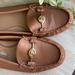 Coach Shoes | Coach Leather Loafers With Gold Tone Hardware Logo | Color: Tan | Size: 7