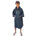 SwimCell Changing Robe - Towel Poncho Adult & Kids - 100% Cotton 380gsm Towelling Poncho For Men & Women - For Swimming, Beach & Surfing - Hood, Pocket, Long Sleeves - XS, Dark Grey