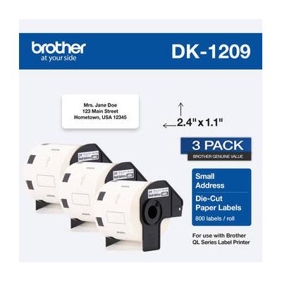 Brother DK1209 Small Address Die-Cut Paper Labels ...