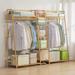 MoNiBloom 5 Tiers Trapezoid Coat Rack, Closet Organizer Open Wardrobe, Bamboo Clothing Stand, for Living Room | 55 H x 73.5 W x 15 D in | Wayfair