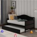 Red Barrel Studio® White Twin Wooden Daybed w/ 2 Drawers Wood in Black | 35.4 H x 42.3 W x 78.2 D in | Wayfair 5DFA1394769D4CC0966D892A8307193E