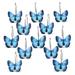 Red Barrel Studio® Beautiful Resin Butterflies Bathroom Shower Curtain Hooks Metal in Blue | 2.38 H x 2 W x 1.75 D in | Wayfair