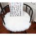 White 36 x 36 x 2.5 in Area Rug - Everly Quinn Mamduh Handmade Shag Faux Sheepskin Rug Sheepskin/Faux Fur | 36 H x 36 W x 2.5 D in | Wayfair