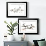 Rosalind Wheeler Old Mill Farm I - 2 Piece Picture Frame Print Set Paper, Solid Wood in Black | 30.5 H x 45 W x 1 D in | Wayfair