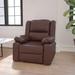 Lark Manor™ Arland Contemprary Faux Leather Pillow Back Recliner Faux Leather in Brown | 36 H x 31 W x 64 D in | Wayfair