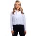 Next Level 9384 Women's Cropped Pullover Hooded Sweatshirt in White size 2XL | sueded