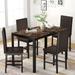 Mieres Modern Faux Marble 5 Pieces Kitchen Dining Set with 4 Cushion PU Leather Chairs