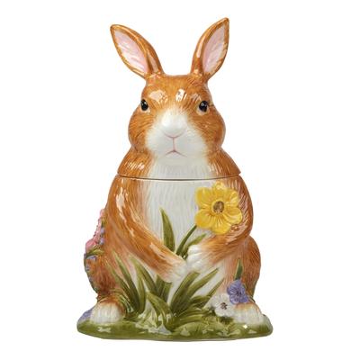 Certified International Easter Garden 3-D Bunny Cookie Jar, 64 ounces - 64 oz.