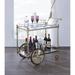 Cyrus Serving Cart, Silver, Gold & Clear Glass