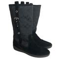 Coach Shoes | Coach Suede Mid Calf Boots “Tullip” | Color: Black | Size: 10